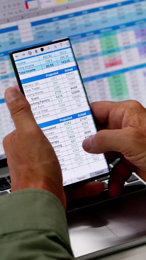 Spreadsheet Data Analyst Using Computer Software Stock Footage 281307570