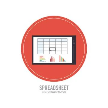 Spreadsheet design, technology and infographic concept Stock Illustration