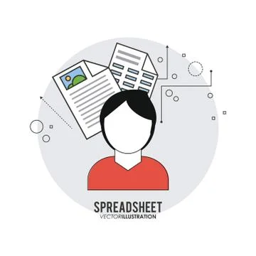 Spreadsheet design, technology and infographic concept 스톡 일러스트