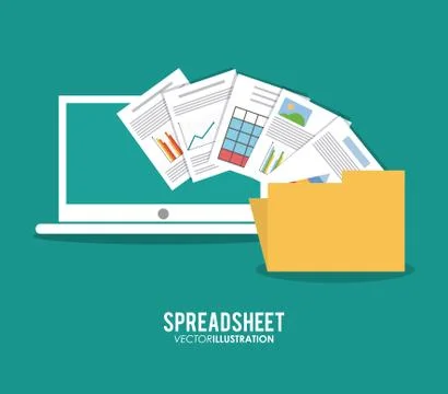 Spreadsheet design, technology and infographic concept Stock Illustration
