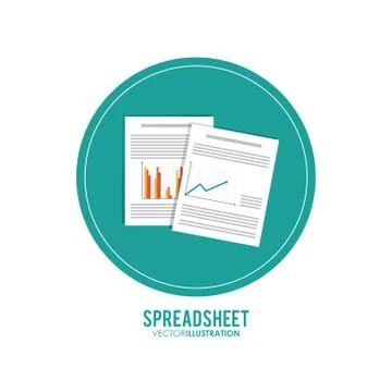 Spreadsheet design, technology and infographic concept Stock Illustration