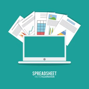 Spreadsheet design, technology and infographic concept Illustrazione stock