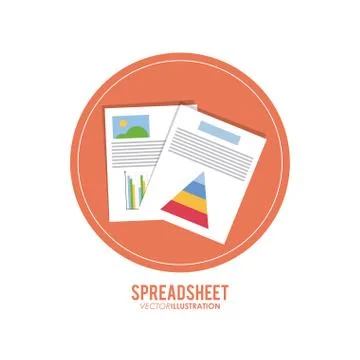 Spreadsheet design, technology and infographic concept Stock Illustration