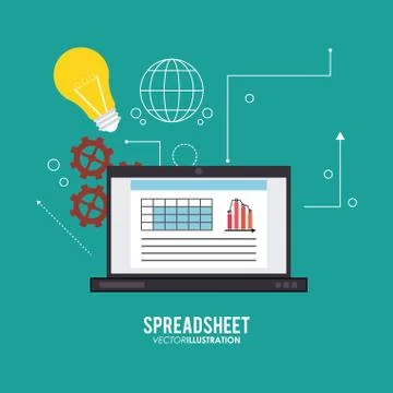 Spreadsheet design, technology and infographic concept 스톡 일러스트