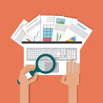 Spreadsheet design, technology and infographic concept Stock Illustration