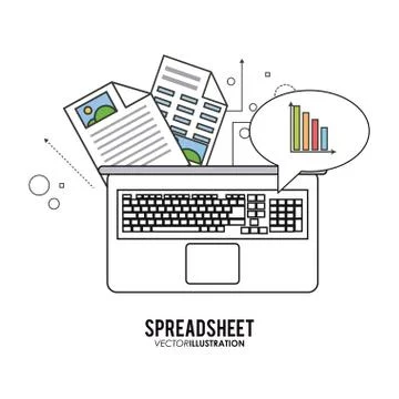 Spreadsheet design, technology and infographic concept Stock Illustration