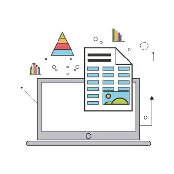 Spreadsheet design, technology and infographic concept Stock Illustration