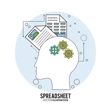 Spreadsheet design, technology and infographic concept Illustrazione stock