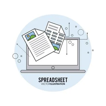 Spreadsheet design, technology and infographic concept Stock Illustration
