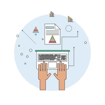 Spreadsheet design, technology and infographic concept Illustrazione stock