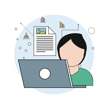 Spreadsheet design, technology and infographic concept Illustrazione stock
