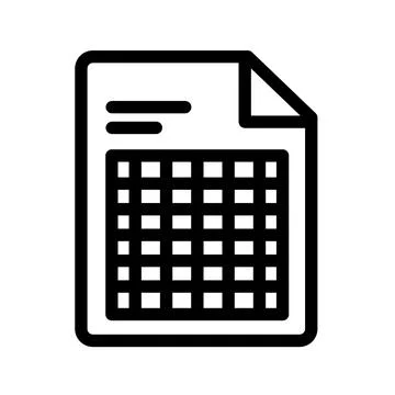 Spreadsheet document icon for business data analysis and financial management. Stock Illustration