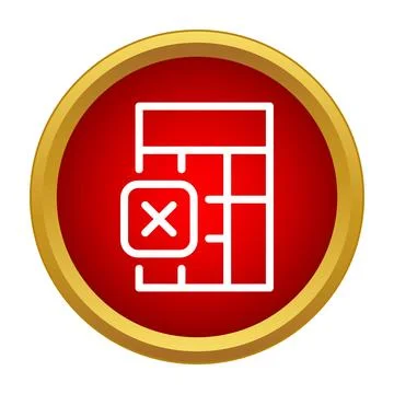Spreadsheet document icon with delete cross sign Stockillustratie