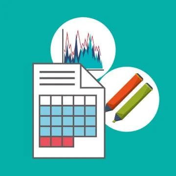 Spreadsheet document infographic design Stock Illustration