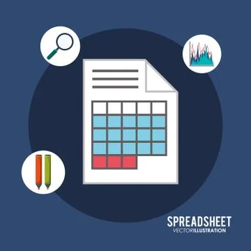 Spreadsheet document infographic design 스톡 일러스트