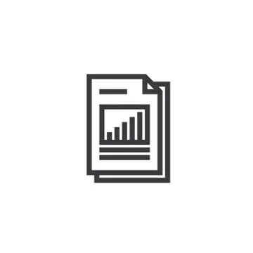 Spreadsheet document paper outline icon. isolated note paper icon in thin lin Stock Illustration