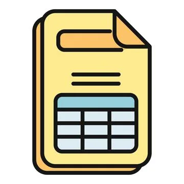 Spreadsheet document planning data and financial record icon 스톡 일러스트