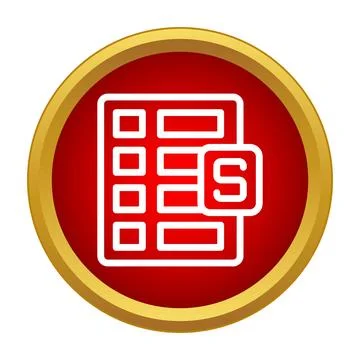 Spreadsheet file icon with letter s symbol 스톡 일러스트