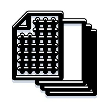 Spreadsheet file stack icon for data management Stock Illustration