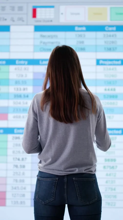 Spreadsheet For Financial Records Stock Footage 301352500