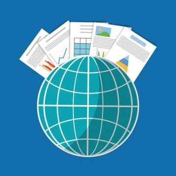 Spreadsheet global infographic design Illustrazione stock