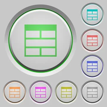 Spreadsheet horizontally merge table cells push buttons Stock Illustration