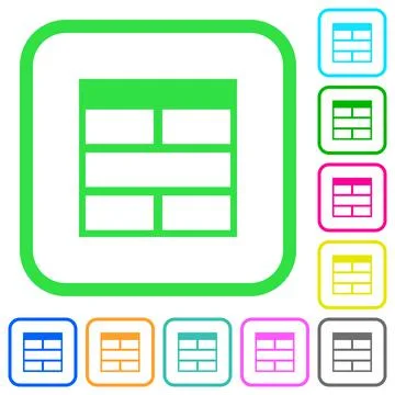 Spreadsheet horizontally merge table cells vivid colored flat icons Illustrazione stock