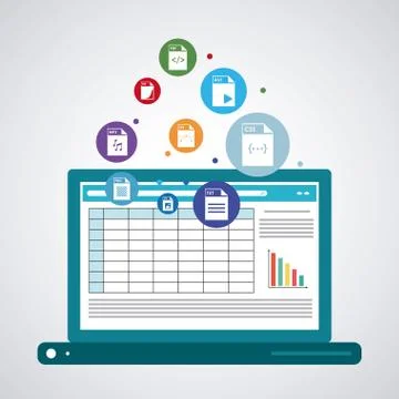 Spreadsheet icon design Stock Illustration