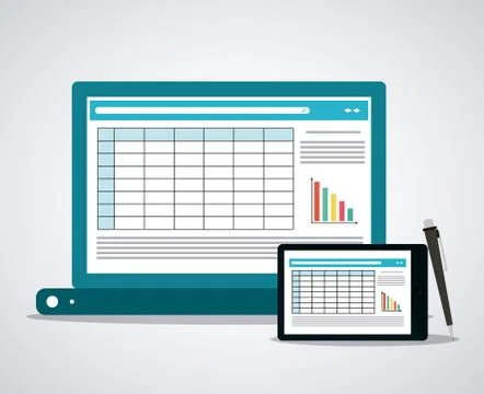 Spreadsheet icon design Stock Illustration
