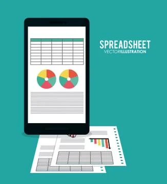 Spreadsheet icon design Illustrazione stock