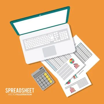 Spreadsheet icon design 스톡 일러스트
