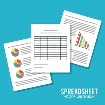 Spreadsheet icon design Stock Illustration