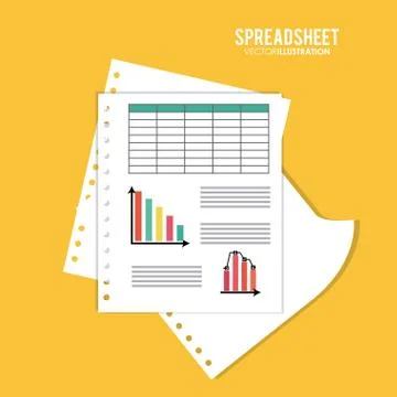Spreadsheet icon design Illustrazione stock