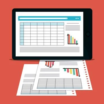 Spreadsheet icon design Stock Illustration