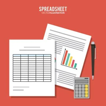 Spreadsheet icon design Stock Illustration