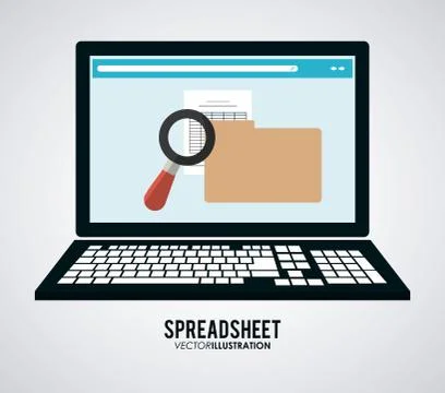 Spreadsheet icon design 스톡 일러스트
