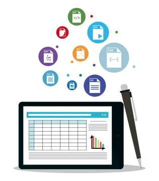 Spreadsheet icon design Stock Illustration