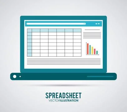 Spreadsheet icon design 스톡 일러스트