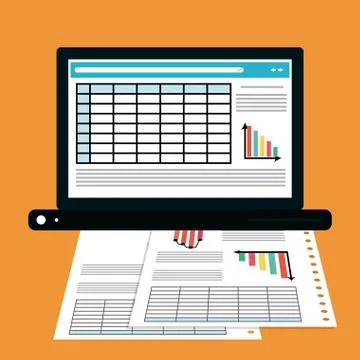 Spreadsheet icon design Illustrazione stock