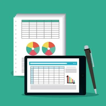 Spreadsheet icon design Illustrazione stock