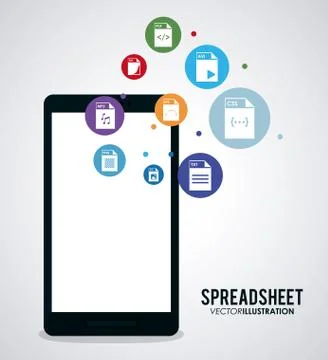 Spreadsheet icon design Stock Illustration
