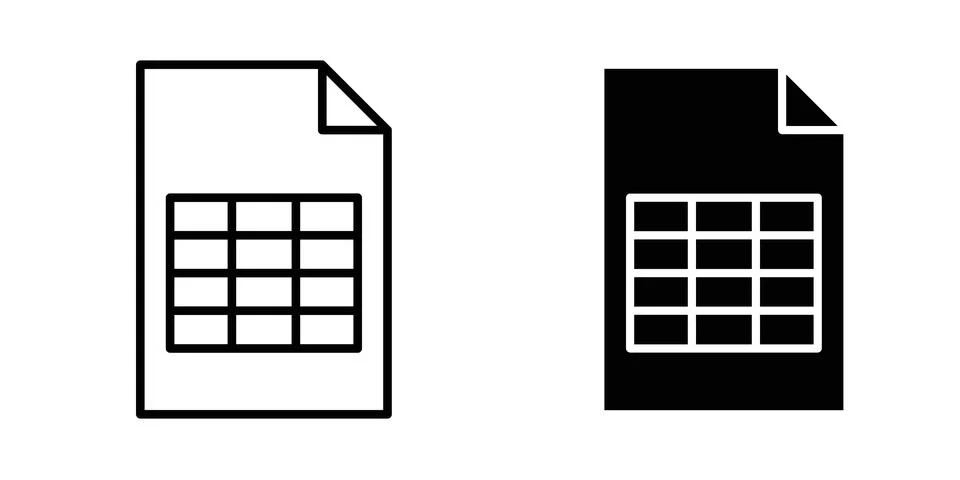 Spreadsheet icon for design projects and web UI Illustrazione stock