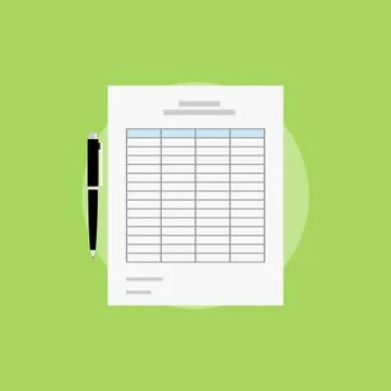 Spreadsheet icon design. Spreadsheet documents. Stock Illustration
