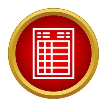 Spreadsheet icon displaying data in a table Illustrazione stock