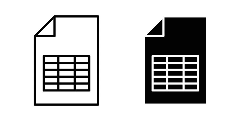 Spreadsheet icon vector symbol graphics Illustrazione stock