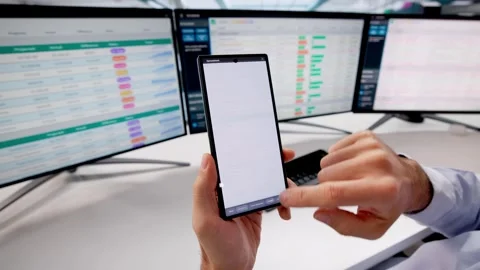 Spreadsheet On Office Computer Screen. Online Audit Stock Footage 321956715