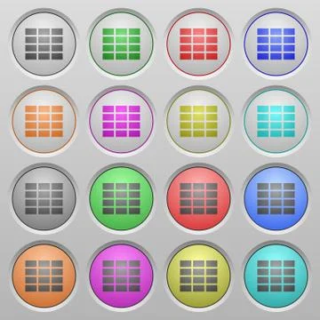 Spreadsheet plastic sunk buttons Stock Illustration