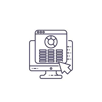 Spreadsheet, report icon, line vector Stock Illustration