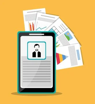 Spreadsheet smartphone infographic design Stock Illustration