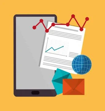 Spreadsheet smartphone infographic design Stock Illustration